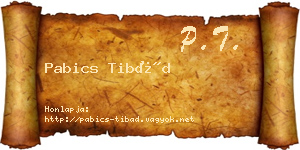 Pabics Tibád névjegykártya